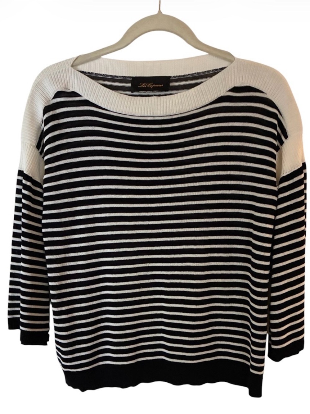 Les Copains striped light weight sweater classic black-and-white stripe